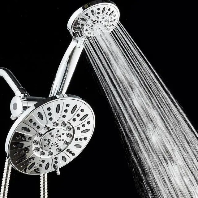 Alt view image 5 of 6 - AquaDance Chrome 7" Premium High Pressure 3-Way Rainfall Combo with Extra Long 72 inch Hose  Enjoy Luxury 6-Setting Rain Showerhead and Matching Hand Held Shower Separately or Together
