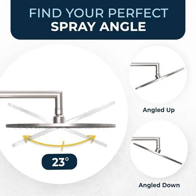 Alt view image 6 of 7 - HammerHead Showers® Solid Metal 12 Inch Rainfall Shower Head, Large Rain Shower Head, 2.5 GPM High Flow Shower Head Optimized for Pressure, Wall-Mounted or Ceiling Rain Shower Head, Brushed Nickel