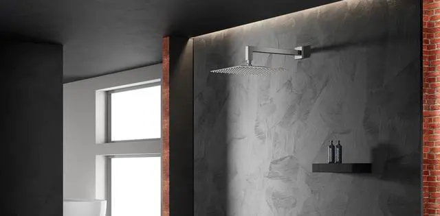 Alt view image 2 of 5 - Square Rain Shower Head, Ultra-Thin Design 304 Stainless Steel Ceiling Shower Head, Modern High Pressure Waterfall Shower Head (Brushed Nickel, 12)