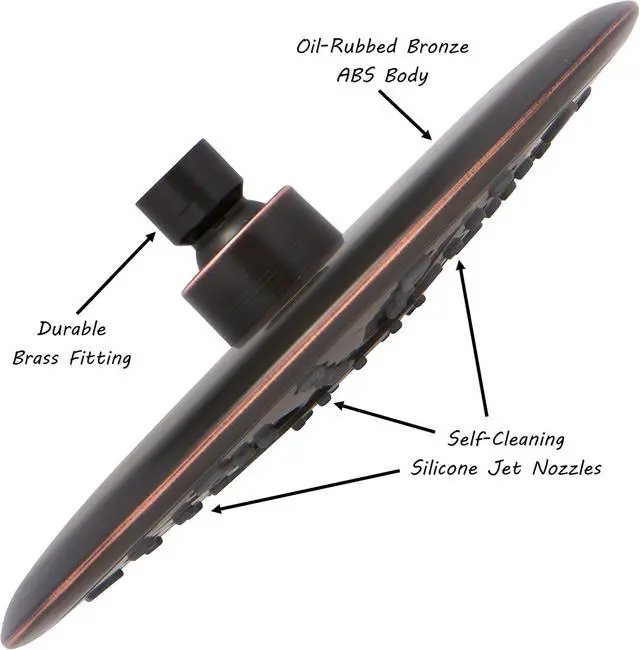 Alt view image 5 of 7 - Rainfall Shower Head Bronze Finish - 9 Inch Large Overhead Rain Showerhead With High Flow Big Waterfall & Luxury Rainshower Heads, 2.5 GPM - Oil-Rubbed Bronze