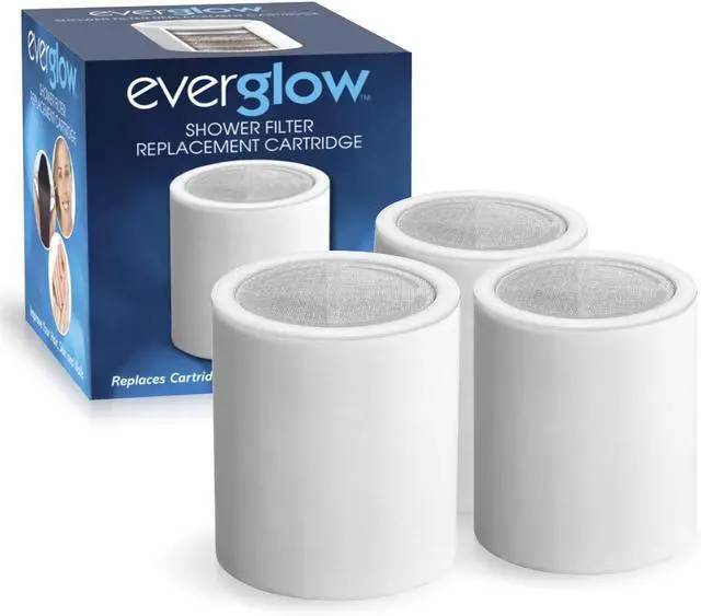 Alt view image 2 of 7 - EVERGLOW 2-Pack Filtered Shower Heads for Hard Water with 2 Vitamin C Cartridges | Removes Chlorine, Heavy Metals, and Toxins | Water Softener for Dry Skin, Eczema, Dandruff | Healthy Hair & Skin Care