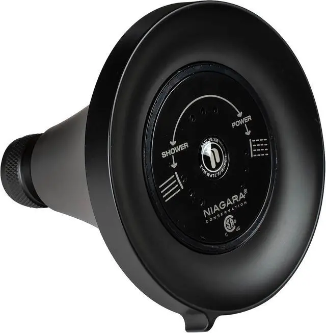 Alt view image 7 of 7 - Niagara Conservation N3915MB Earth Luxe 3-Spray with 1.5 GPM 3.35-in. Wall Mount Adjustable Fixed Shower Head in Matte Black, 1-Pack | Bathroom Shower Head Sprayer with Pressure Compensation