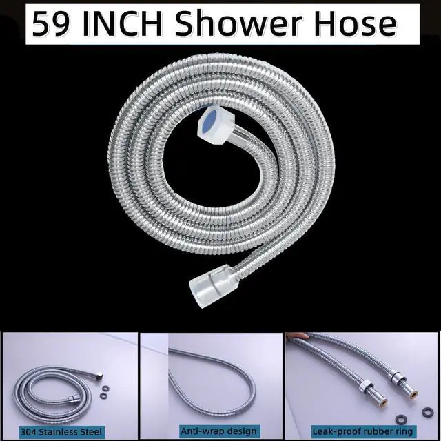 Alt view image 4 of 6 - AYIVG Chrome Finish Round Brass 2 In 1 Function High Pressure Handheld Shower Head Sprayer Hand Shower Wand with 59 Inch Hose For Bathroom Shower System