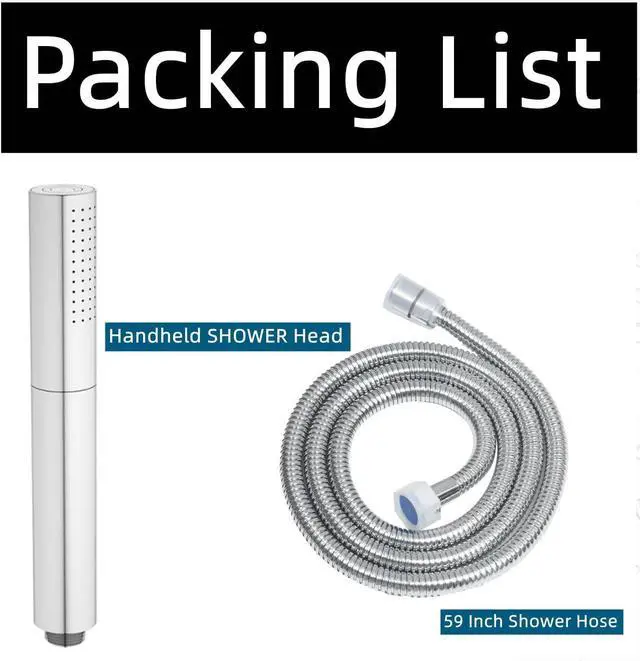 Alt view image 5 of 6 - AYIVG Chrome Finish Round Brass 2 In 1 Function High Pressure Handheld Shower Head Sprayer Hand Shower Wand with 59 Inch Hose For Bathroom Shower System