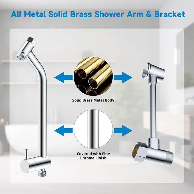 Alt view image 6 of 7 - Filtered Dual Shower Heads with Handheld Spary Combo, 3-Way High Pressure 10 Modes Handheld Shower & 7 Modes Rain Shower Separately or Together, with 20 Stage Shower Filter, Chrome