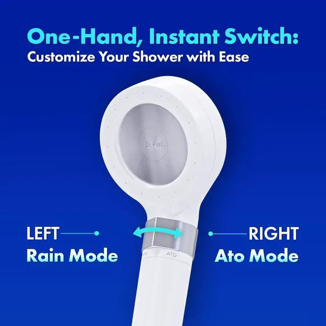 Alt view image 4 of 7 - Dr.Piel Ato Shower Head with Dual modes - Filtered shower head with handheld, High pressure Rain shower & Soft water shower for sensitive skin, Removes Chlorine and Impurities