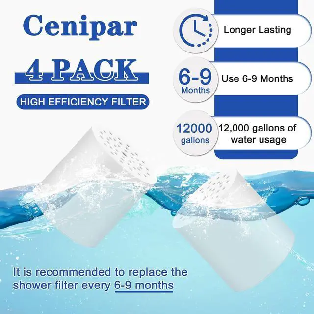 Alt view image 4 of 7 - 4 Pack 15 Stage Shower Filter Replacement Cartridge Filter with Vitamin C Shower Head Replacement for Hard Water by Cenipar