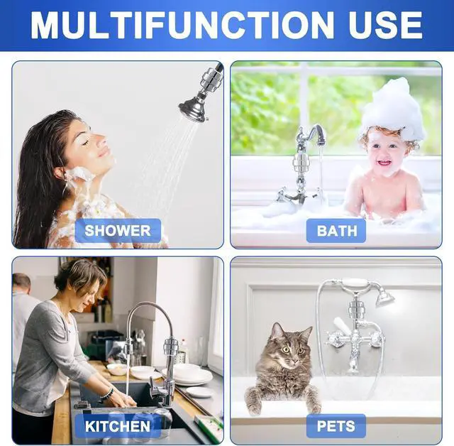 Alt view image 6 of 7 - 4 Pack 15 Stage Shower Filter Replacement Cartridge Filter with Vitamin C Shower Head Replacement for Hard Water by Cenipar