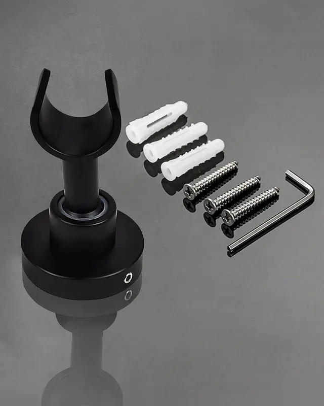 Alt view image 6 of 6 - PHASAT Shower Head Holder Wall Mount SUS304 Stainless Steel Shower Wand Holder,Adjustable Handheld Shower Head Bracket Holder Matte Black,A13021B