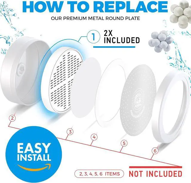 Alt view image 3 of 7 - AquaHomeGroup 20-Stage Shower Filter Replacement Cartridge & Vitamin C + E + A Cartridges (2-Pack, No Housing) - Improve Shower Water Quality and Promote Healthier Skin and Hair
