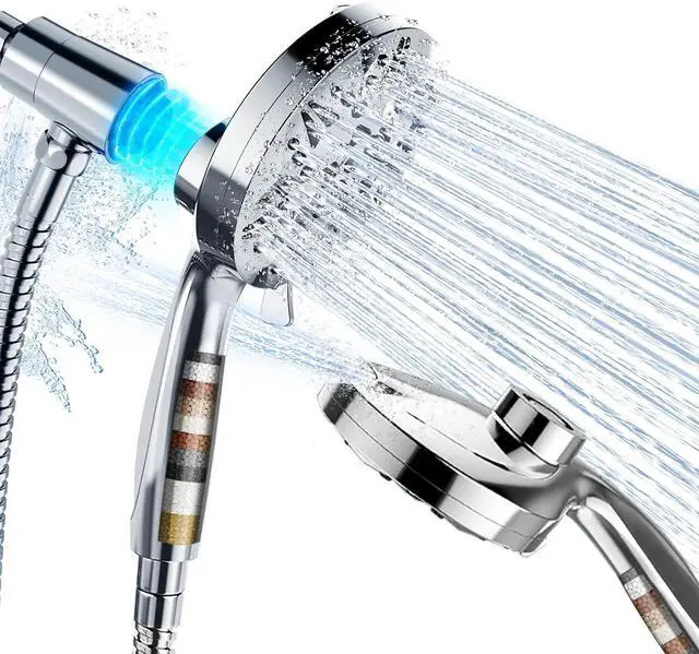 Main image of MIKEE Filtered Shower Head with Handheld,Magnetic Holder Design,High Pressure Shower Head with Filters for Bathroom, Detachable Shower Filter Head for Hard Water, Remove Chlorine & Impurities