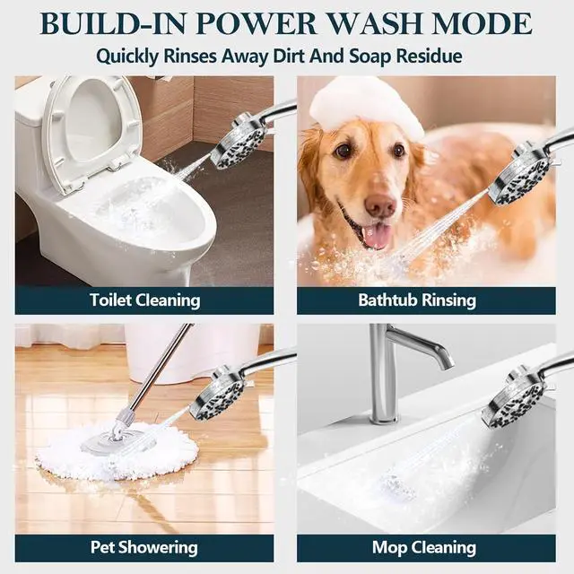 Alt view image 6 of 7 - MIKEE Filtered Shower Head with Handheld,Magnetic Holder Design,High Pressure Shower Head with Filters for Bathroom, Detachable Shower Filter Head for Hard Water, Remove Chlorine & Impurities