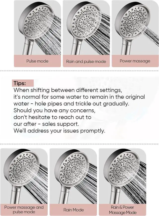 Alt view image 5 of 7 - Cobbe Filtered Shower Head with Handheld, 6 Spray Modes, Water Softener Filters - Remove Chlorine, Reduce Dry Skin - Brushed Nickel