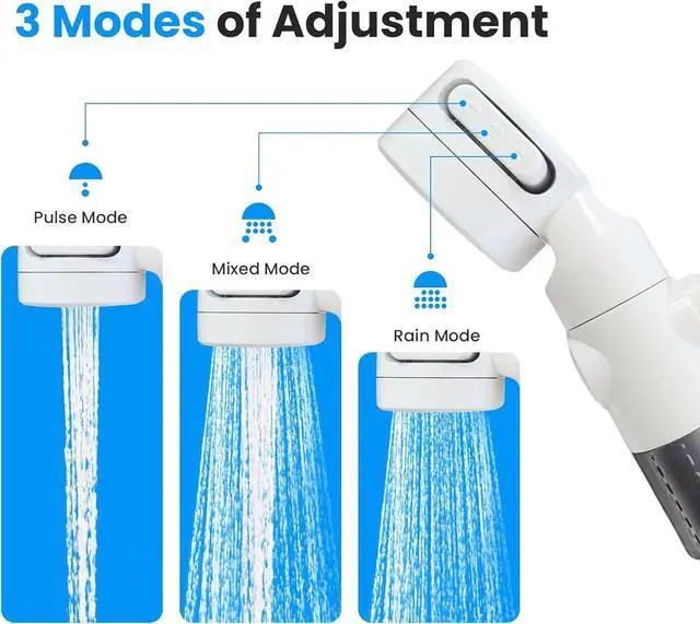 Alt view image 6 of 7 - Portable Camping Shower Outdoor Camp Shower Pump,Upgrade Rechargeable Electric Shower Pump with Intelligent Digital Display Multiple Spray Modes for Camping, Hiking, Traveling,RV