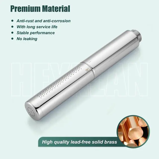 Alt view image 4 of 7 - Heyalan Brass 2 in1 Function Handheld Spray Hand Shower High Pressure Handheld Sprinklert Shower Wand with Shower Hose and ABS Hand Shower Holder, Polished Chrome