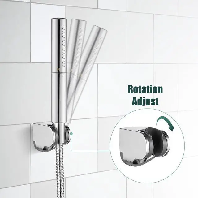 Alt view image 5 of 7 - Heyalan Brass 2 in1 Function Handheld Spray Hand Shower High Pressure Handheld Sprinklert Shower Wand with Shower Hose and ABS Hand Shower Holder, Polished Chrome