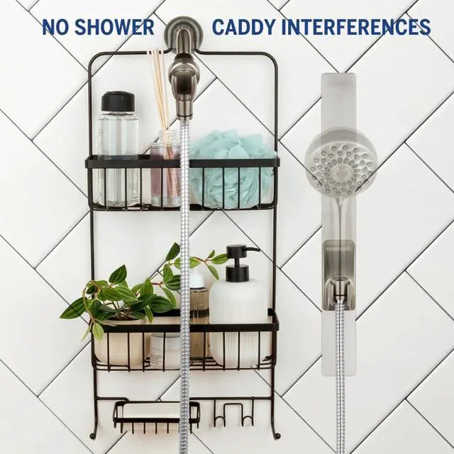 Alt view image 6 of 7 - Waterpik Magnetic Slide Strip Accessory Kit, Brushed Nickel - For Handheld Shower Heads (not included) - Height Adjustable