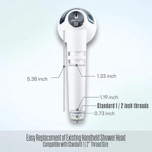 Alt view image 7 of 7 - POSEION BT100 DG Filtered Shower Head  Handheld, High Pressure, Magnetized Sediment Filter, Ultrafine Water Stream, Spa-Like Comfort, Durable Build, Made in Korea