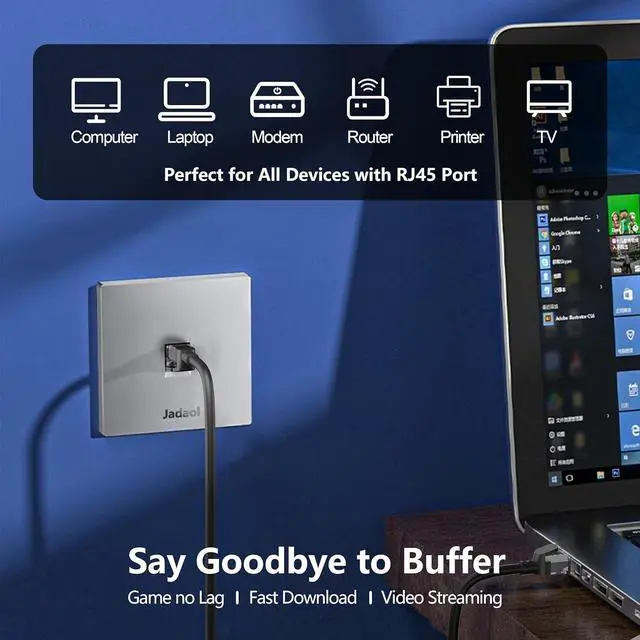 Alt view image 6 of 7 - Jadaol Cat6 Ethernet Patch Cables 3ft 5-Pack, 10Gbps 24AWG Pure Copper RJ45 Cat6a Patch Cable, Support Cat8/7 Network, Outdoor&Indoor Rated for Patch Panel to Switch, Server, Router, Modem, PC - Black