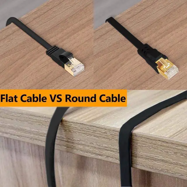 Alt view image 6 of 7 - Cat8 Ethernet Cable, Outdoor&Indoor, 35 FT Heavy Duty High Speed Cat 8 LAN Network Cable, 40Gbps 2000MHz RJ45 Flat Internet Computer Patch Cord, Weatherproof S/FTP UV Resistant for Router/Modem/Gaming