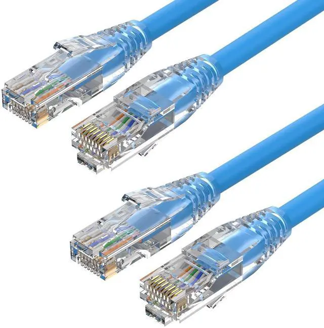 Main image of 20FT Cat6 Patch Cables 2 Pack, Solid Pure Copper Patch Cord, Cat 6 Ethernet Cables, UTP Network, High Speed RJ45 Internet Cables, Compatible for PC, PS3/4/5, Xbox, Routers, Switches, Servers - Blue