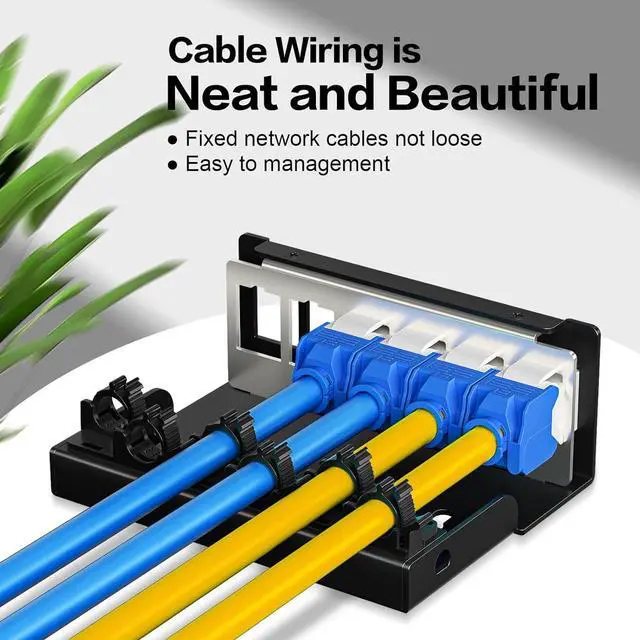 Alt view image 3 of 7 - Patch Panel 6 Port Keystone Network Blank Patch Panel UTP/STP Compatible with LC/SC/ST/FC/USB/HDMI Keystone Jack for Desk Mount Home Ethernet Termination Box (1U 6 Port)