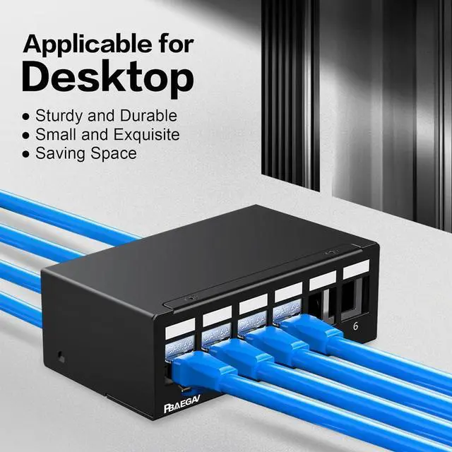 Alt view image 7 of 7 - Patch Panel 6 Port Keystone Network Blank Patch Panel UTP/STP Compatible with LC/SC/ST/FC/USB/HDMI Keystone Jack for Desk Mount Home Ethernet Termination Box (1U 6 Port)