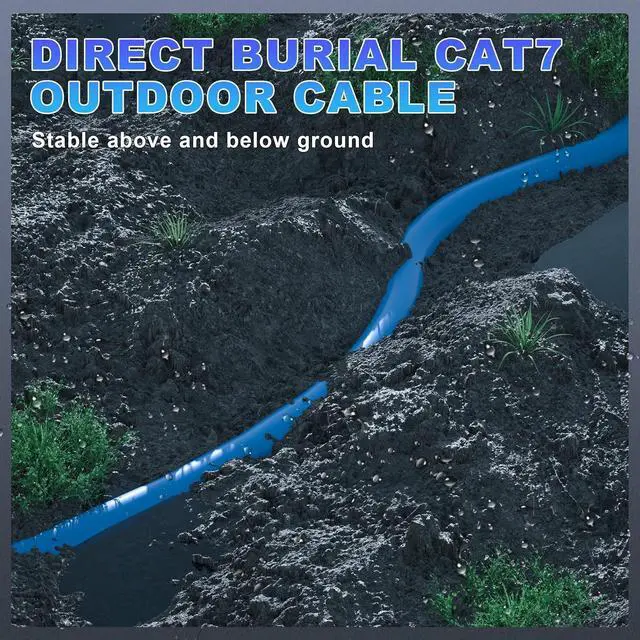 Alt view image 7 of 7 - Cat 7 Outdoor Ethernet Cable 328ft (100M | x 20 RJ45), SFTP Triple Shielded Ethernet Cable, Bulk Cat7 Cables, Waterproof, Direct Burial, UV Resistant, In-Ground, Network, Internet, LAN, Cat7-328ft