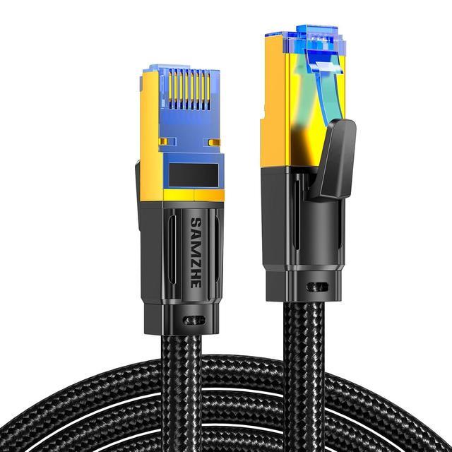 Cat 8 Ethernet Cable 50 Ft Flat Network Cable - 40Gbps 2000MHz Shielded Outdoor Indoor