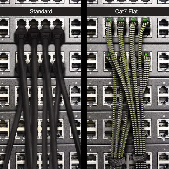 Alt view image 7 of 7 - GEARit Cat 7 Ethernet Cable (25ft, 1-Pack) High Speed Nylon Braided Flat Internet Computer Patch Cord - Compatible Cat7/Cat6/Cat5e RJ45 LAN Router, Modem, Switch, Gaming - 25 feet