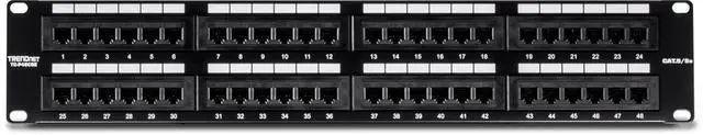 Alt view image 5 of 7 - TRENDnet 48-Port Cat5/5e Unshielded Patch Panel, TC-P48C5E, 2U 19 inch Rackmount Design or Wall Mount, Cable Management, NDAA Compliant, 48 x Gigabit RJ-45 Ports
