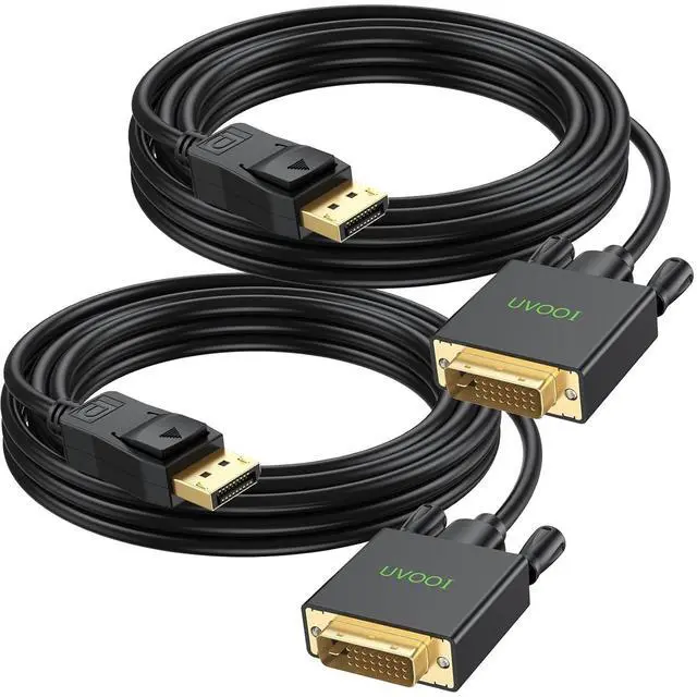 Main image of DisplayPort to DVI Cable 10ft 2-Pack, DP to DVI Cable Cord Male to Male Compatible with Computer, PC, Monitor, TV, Projector and More