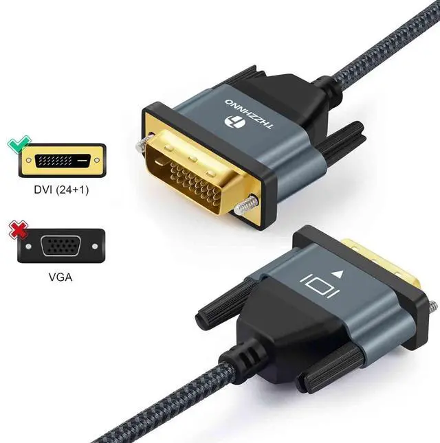 Alt view image 4 of 7 - DVI to DVI Cable 10FT, 24+1 DVI-D Cable Support High Resolution 2560x1600 for Gaming, DVD, Laptop, HDTV