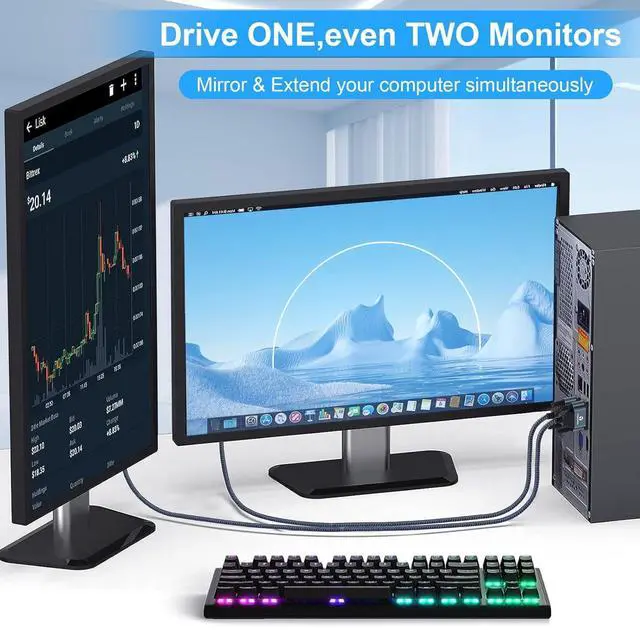 Alt view image 4 of 7 - DVI to VGA Cable 3.3FT, Uni-Directional DVI-D to VGA Adapter Male to Male Gold-Plated Braided 1080P Full HD Cord for HDTV, PC,Laptop, Monitor, Projector