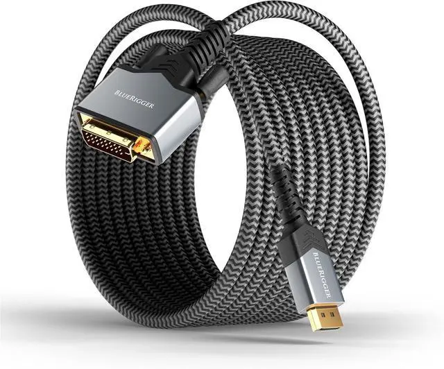 Main image of BlueRigger DisplayPort to DVI Cable - (10FT, Uni-Directional, DP to DVI-D Adapter, Male to Male Converter, Monitor Cable) - Compatible with Laptop, Projector, Monitor, HDTV, Desktop, Graphics Card