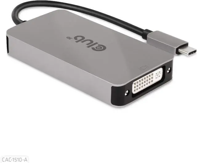 Main image of Club3D CAC-1510-A USB Type C to Dual Link DVI-D Cable Adapter Support 3840x2160@30hz, 2560x1600@60Hz HDCP Off for Apple Cinema Displays M/F
