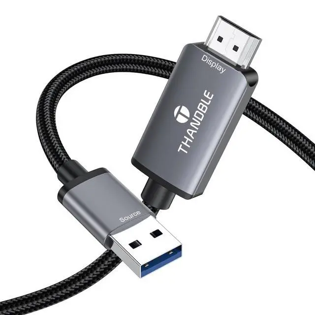 Main image of USB to HDMI Adapter Cable 3FT, 1080P 60Hz USB A 3.0 to Audio/Video Converter Cable for Monitor, TV, Projector, Compatible with Mac OS Windows 7/8/10/11 - Requires Driver Installation