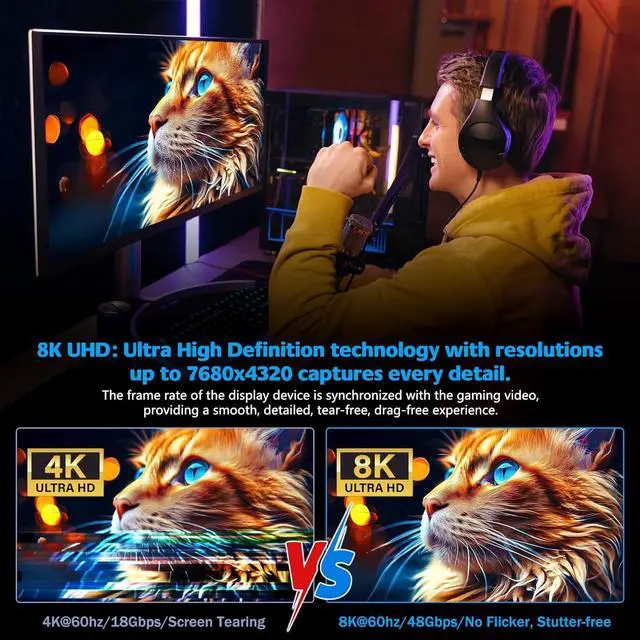 Alt view image 5 of 7 - 8K 75FT Fiber Optic HDMI Cable in-Wall, Long HDMI 2.1 Cable 48Gbps Ultra High Speed [8K@60Hz] Dynamic HDR, Ear,CHDCP 2.2&2.3,3D,Compatible with PS5 PS4 HDTV Monitor Projector