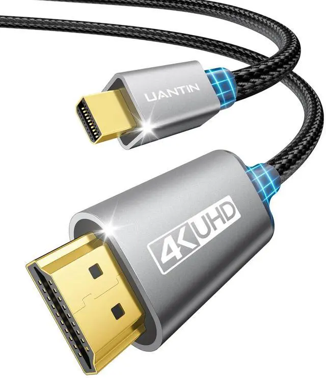 Main image of Mini DisplayPort to HDMI Cable 3FT | 4K High-Speed Thunderbolt 2 (DP) to HDMI Braided Cord, Mini Display Port for MacBook Air/Pro. Mac mini, Surface Pro/Dock