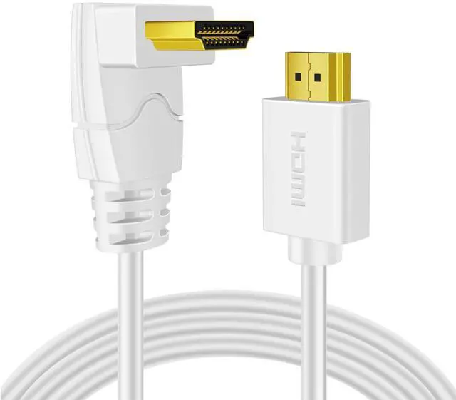 Main image of TNP 4K HDMI Cable Right Angle 90 Degree (3 FT) - White High Speed 18GBPs HDMI Wire Cord Support 4K 60Hz 2K 2160p 1440p 1080p 3D ARC/eARC Ethernet for Video Gaming Xbox One PS 4 & 4K Apple TV HDTV