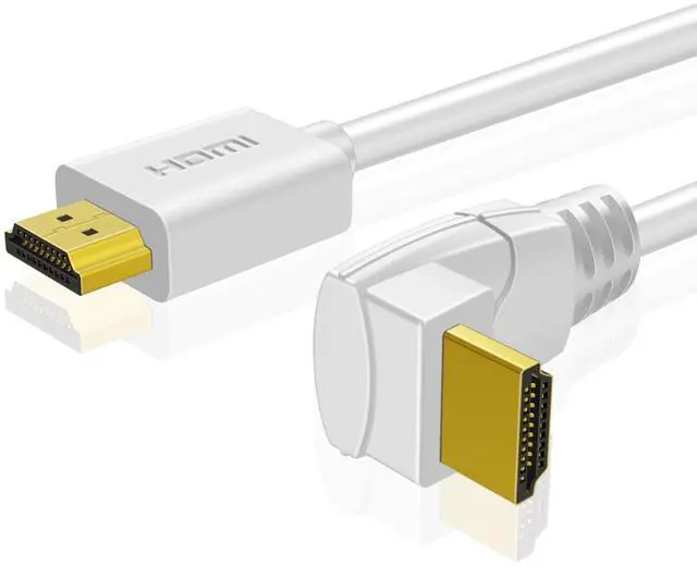 Alt view image 2 of 7 - TNP 4K HDMI Cable Right Angle 90 Degree (3 FT) - White High Speed 18GBPs HDMI Wire Cord Support 4K 60Hz 2K 2160p 1440p 1080p 3D ARC/eARC Ethernet for Video Gaming Xbox One PS 4 & 4K Apple TV HDTV