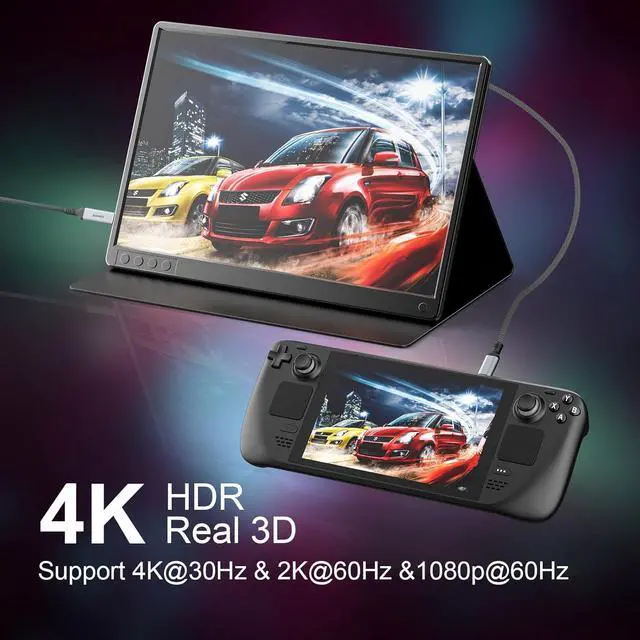 Alt view image 2 of 7 - USB C to Mini HDMI Cable 6FT (NOT HDMI), 4K@30Hz/2K@60Hz Type-C to Mini HDMI for MacBook, iPad Pro, iPhone 15, Galaxy S23, Steam Deck, ROG Ally, Laptop to Portable Monitor Cable