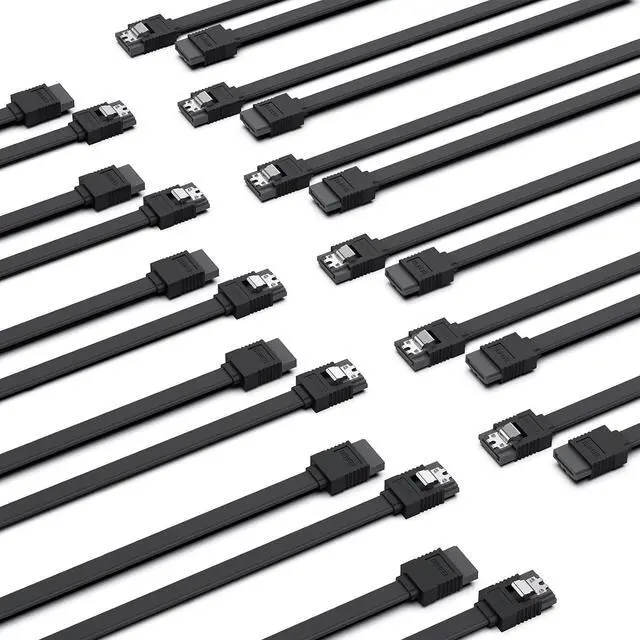 Main image of BENFEI SATA Cable III, 12 Pack SATA Cable III 6Gbps Straight HDD SDD Data Cable with Locking Latch 18 Inch Compatible for SATA HDD, SSD, CD Driver, CD Writer - Black