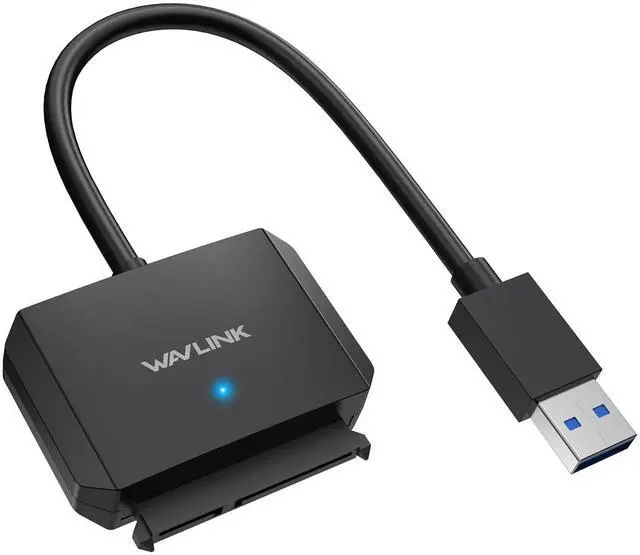 Main image of WAVLINK SATA to USB Type-A Hard Drive Cable, 5Gbps USB3.0 to Sata Cable Support UASP, External Hard Drive SATA I/II/III Connector 2.5" SSD/HDD and 3.5" HDD up to 20TB
