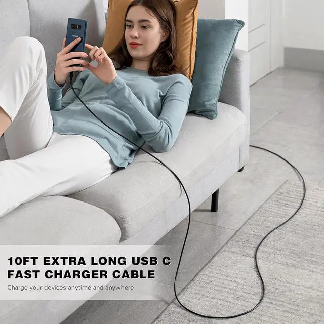 Alt view image 5 of 7 - Fast Samsung Phone Charger,25W Samsung Charger Fast Charging,2Pack Quick Type C Android Chargers 10FT USB C Chargers Cable for SamsungGalaxy S25 Ultra/S24 FE/S24/S23 FE/S22/S21+/S20/A53/A36/Note 20/10