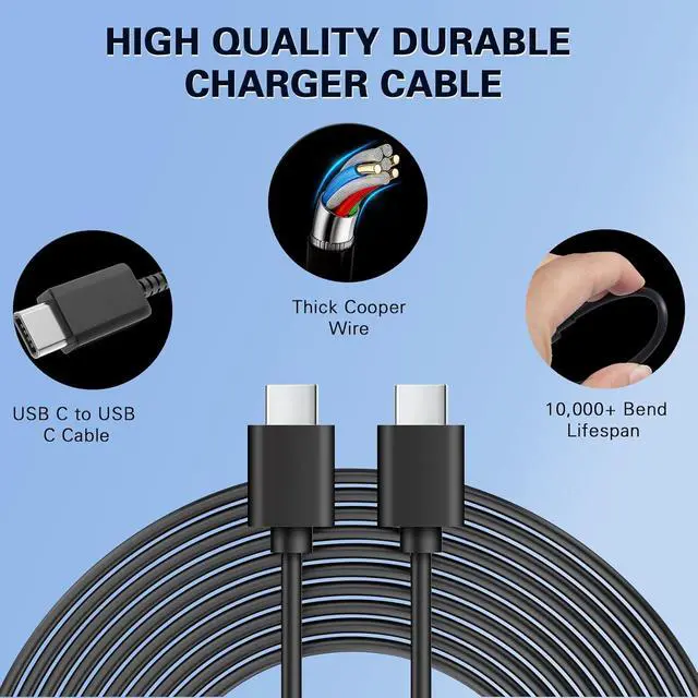 Alt view image 6 of 7 - Fast Samsung Phone Charger,25W Samsung Charger Fast Charging,2Pack Quick Type C Android Chargers 10FT USB C Chargers Cable for SamsungGalaxy S25 Ultra/S24 FE/S24/S23 FE/S22/S21+/S20/A53/A36/Note 20/10