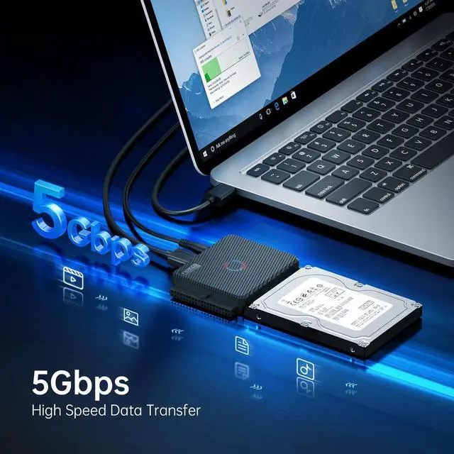 Alt view image 3 of 7 - FIDECO SATA/IDE to USB 3.0 Adapter, Hard Drive Adapter Cable Converter for Universal 2.5/3.5 Inch IDE HDD, 2.5 Inch SSD, 5.25-Inch DVD/CD Drive