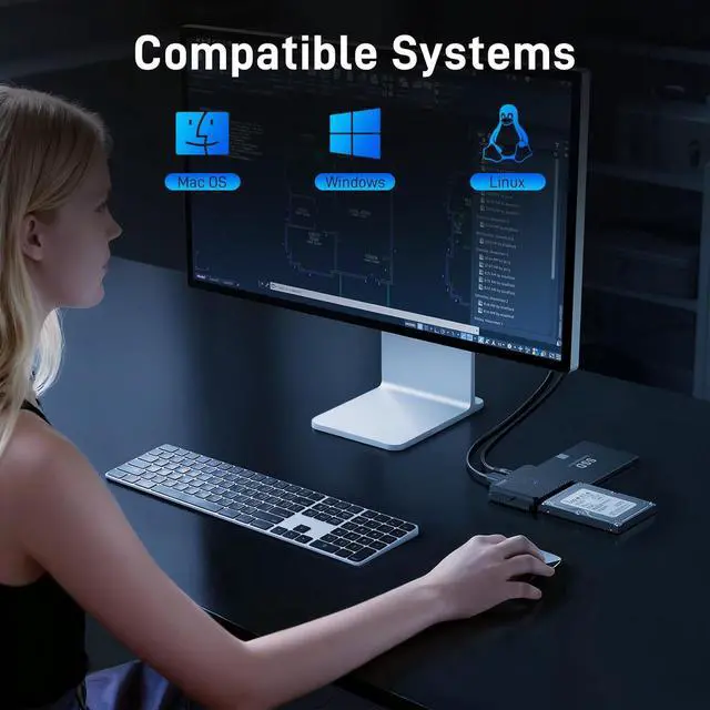 Alt view image 6 of 7 - FIDECO SATA/IDE to USB 3.0 Adapter, Hard Drive Adapter Cable Converter for Universal 2.5/3.5 Inch IDE HDD, 2.5 Inch SSD, 5.25-Inch DVD/CD Drive