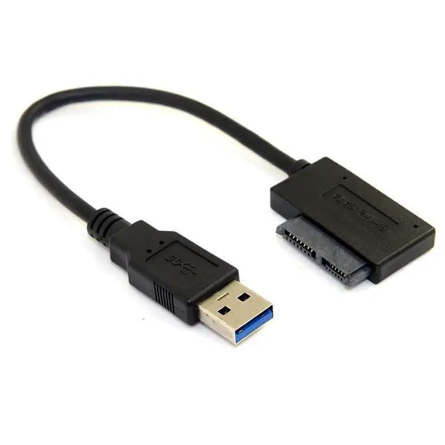 Alt view image 2 of 7 - JSER USB 3.0 to SATA 7+6 13pin Slimline Sata Adapter Cable 5Gbps Compatible for Laptop CD DVD ROM Optical Drive