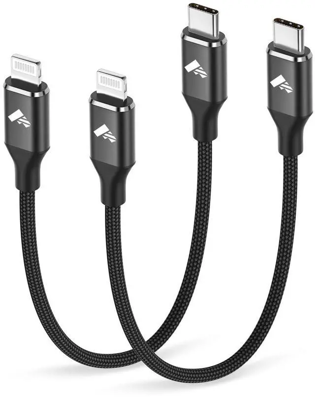 Main image of USB C to Lightning Cable [Apple MFi Certified] 2Pack 1FT iPhone Fast Charger Cable Power Delivery Type C Charging Cord Compatible with iPhone 14 13 12 11 Pro Max X XS XR 8 7 6s Plus SEBlack